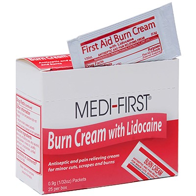 [FA-93973] Burn Cream w/ Lidocaine 0.9 gm pkt, 25/Box