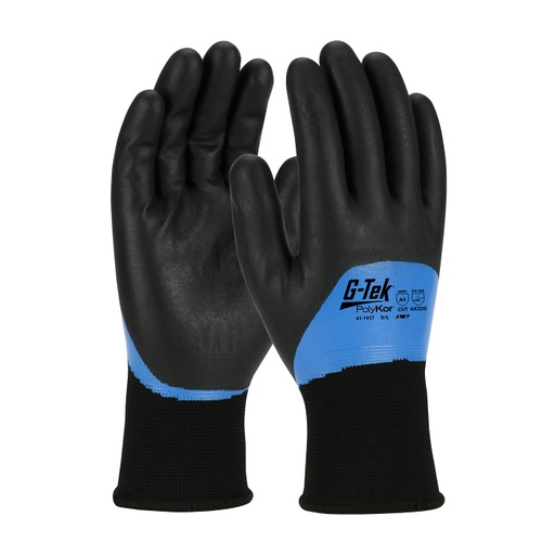 [A-41-1417] Seamless Knit PolyKor® Blend Glove with Acrylic Liner and Double-Dipped Nitrile Foam Grip on Full Hand