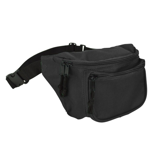 [UF-1015-BLK] [UF-1015] Poly 3-Zipper Fanny Pack