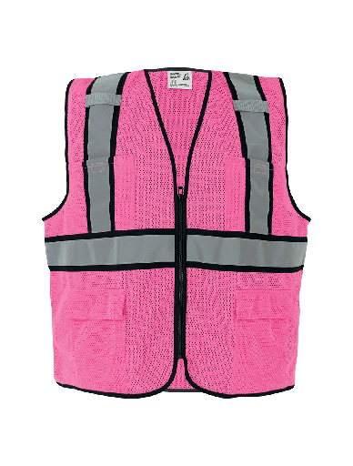 [SA-GLO-0066] FrogWear® HV Enhanced Visibility Pink Surveyors Safety Vest