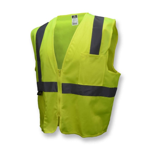 [SA-SV2Z] Solid Polyester Knit Safety Vest with Zipper, Type R Class 2
