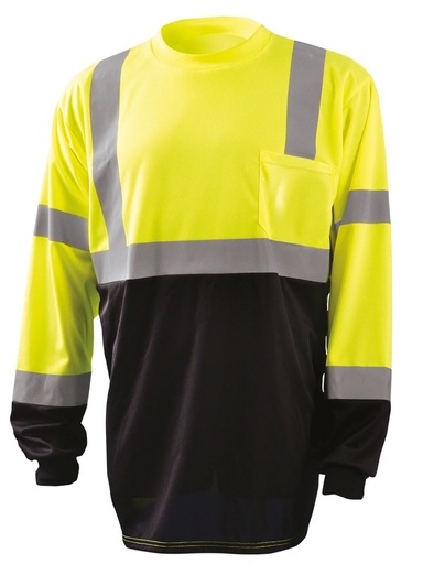 [SA-LUX-LSETPBK] Black Bottom Wicking Birdseye Long Sleeve Shirt
