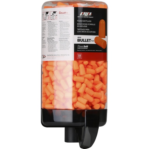 [HP-267-HPDR810-500] Prefilled Mega Bullet Plus Ear Plug Refill Canister 33 NRR-500 Pairs