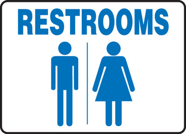 [IP-MRST508VS] Safety Sign: Restrooms (Men and Women), 7 X 10, Adhesive Vinyl