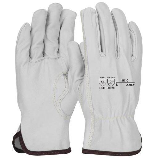 [A-9110] Economy Top Grain Sheepskin Leather Drivers Glove with Aramid Blended Lining