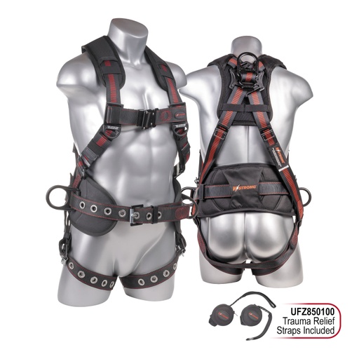 [FP-UFH10332G] 5-Point FBH, Padded Waist w/Tool Belt, Back/Shoulder Pad, Enhanced Dorsal D-ring, 2 Side D-rings, QC Chest, TB Legs