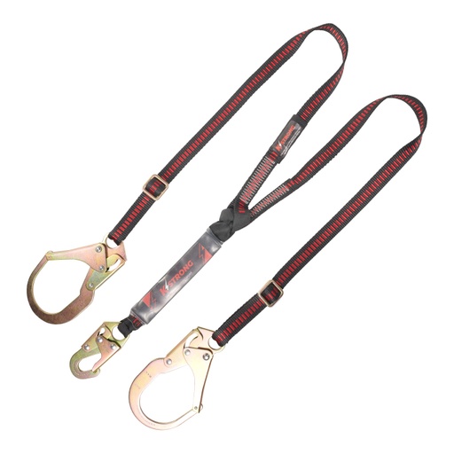 [FP-UFL201331] [FP-UFL201331] 6' Clear Pack SAL Adjustable 4.5 - 6 ft.  Twin Leg 100% tie-off with (1) snap hook and (2) rebar hooks