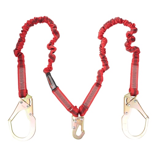 [FP-UFL206131] [FP-UFL206131] 4.5 - 6 ft. Elasticated SAL Twin leg 100% tie-off with (1) snap hook and (2) rebar hooks