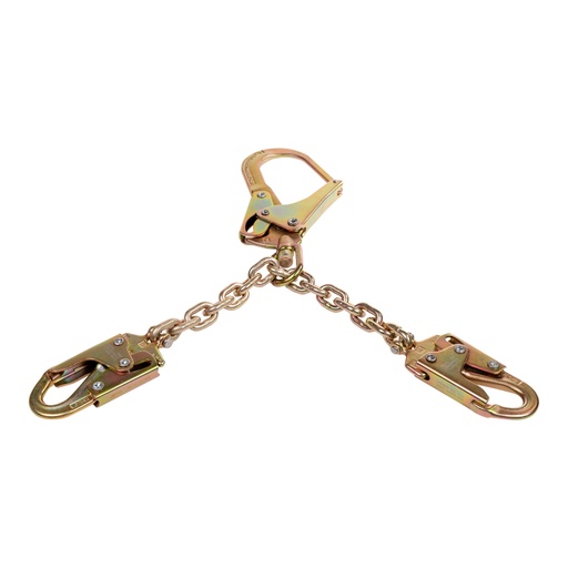 [FP-UFL205401] [FP-UFL205401] WPL Chain Assembly with swivel rebar hook at anchor end, other two ends each with clevis snap hook.