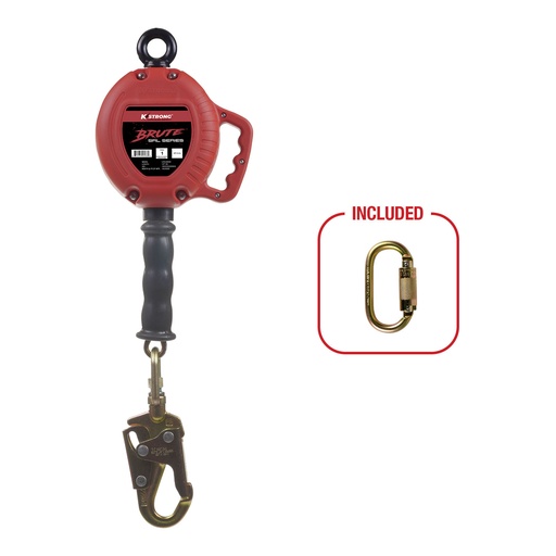 [FP-UFS330008] [FP-UFS330008] 8' Stainless Steel Cable SRL, swivel eye at anchorage end, other end load indicator swivel snap hook. Includes installation carabiner.