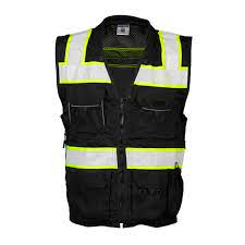 [SA-B500] Black Enhanced Visibility Professional Utility Vest, Non-ANSI Compliant
