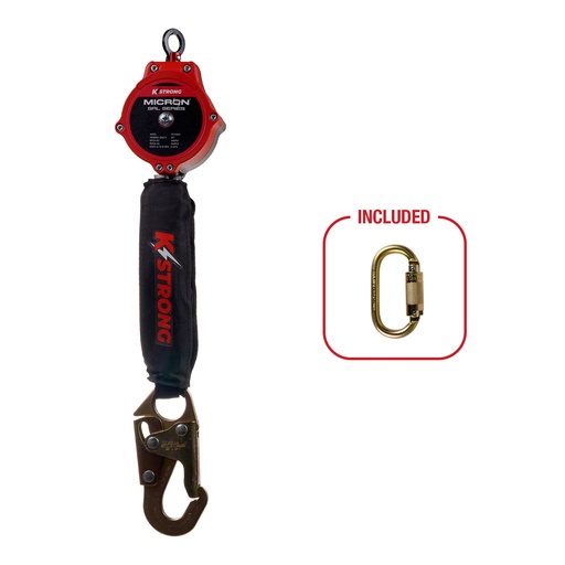[FP-UFS350002] Micron™ Self Retracting Lifeline, 6' w/Snap Hook. Includes Installation Carabiner