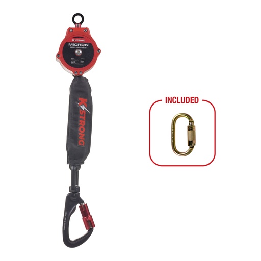 [FA-UFS351102] Micron™ Self Retracting Lifeline, 6' w/Aluminum Carabiner. Includes Installation Carabiner