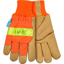 [A-1938KWP] Hi-Vis Lined Pigskin Knit Wrist Leather Palm