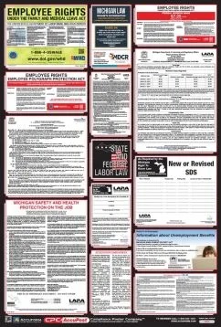[IP-PPG300MI] Combo State, Federal & OSHA Labor Law Posters, State: Michigan, 40X27
