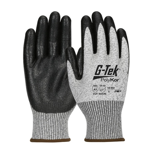 [A-6833-03CR] HDPE Cut Resistant Knit Glove with Microfinish Nitrile Palm, ANSI A3