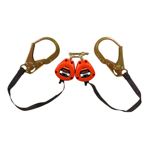 [FP-UFS359206D] KStrong® BRUTE™ Dual 9 ft. SRL with Hi-Abrasion Resistant Webbing, Forged Rebar Hooks and dorsal connector (ANSI)