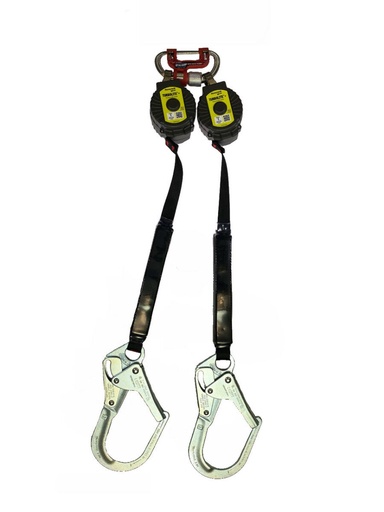 [MTL-OHW2-22/11FT] Miller MTL-OHW2-22/11FT TurboLite+ Twin-Leg SRL with Steel Locking Rebar Hook (11 ft.)