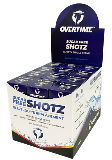 [SP-OT-10VAR24CT] Overtime™ Electrolyte Replacement, Single Serve Shotz Sugar-Free, 10/PK, 24 Packs Per Case