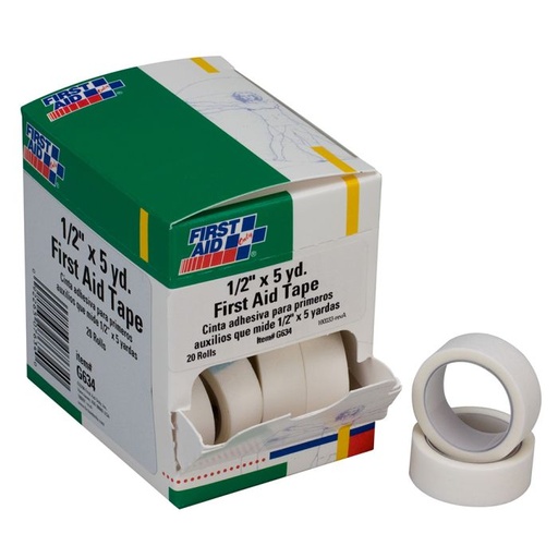 [FA-G634] 1/2"X5 Yd. First Aid Tape, 20 Per Box