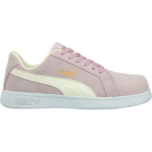 PUMA® Safety Iconic Suede Pink Womens LOW Composite Toe Impact Resistant Toe Cap, Static Dissipating safety, Slip Resistant, Safety Shoes