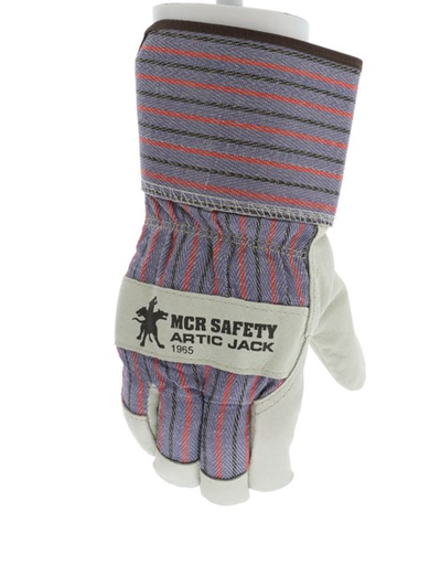 [A-1965] Artic Jack® Premium Grain Pigskin Insulated Leather Palm Work Gloves 2.5-Inch Rubberized Safety Cuff Thermosock® Lined