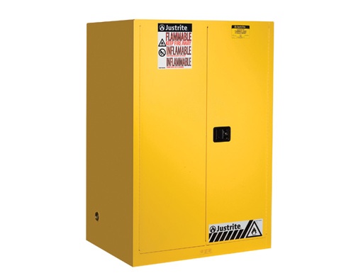 [IP-JU-899020] Flammable Storage Cabinet, 90 Gallon, 2 Shelves, 2 Doors, Self Close, Sure-Grip® EX, Yellow