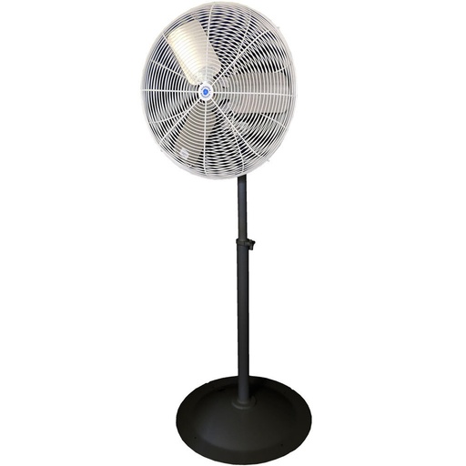 [IP-TW24W-PRB] 24" Twister Oscillating Circulation Fan, White OSHA Guards, Black Round Pedestal