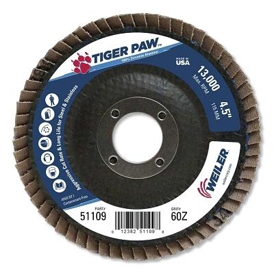 [IP-51109] Weiler® Tiger Paw™ Coated Abrasive Flap Discs