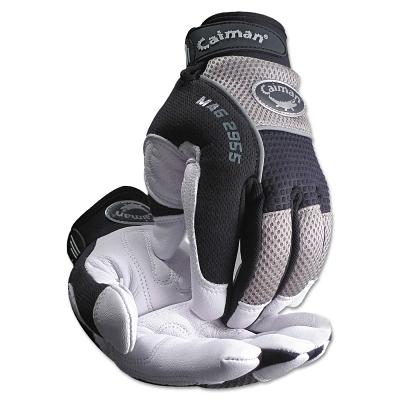 Caiman White Goat Grain Leather Palm Gloves