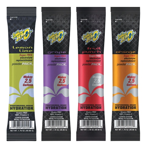 Sqwincher® PowderPack™ ZERO Sugar Free 2.5 gal Yield Powder Mixes