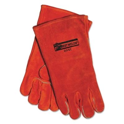 [A-20GC-L] Best Welds Split Cowhide Welding Gloves, Russet