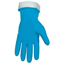[A-5290B] Long Flock Lined Rubber Latex Gloves, 18 Mil, Straight Cuff