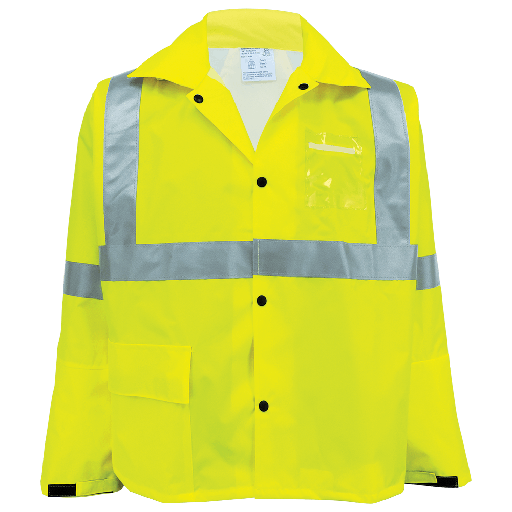 [SA-GLO-1400] FrogWear® HV High-Visibility Self-Extinguishing Yellow/Green Rain Jacket