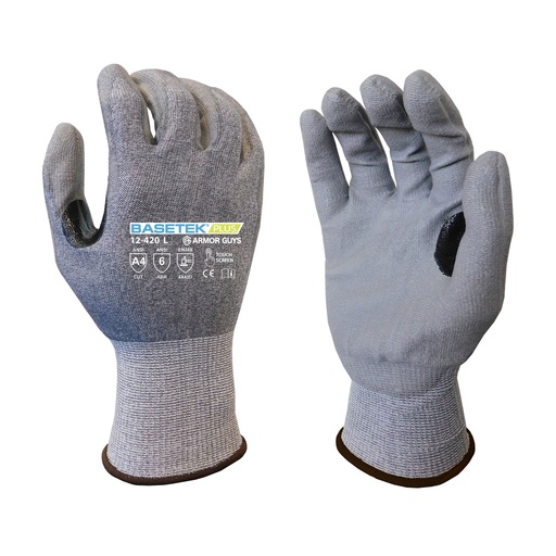 [A-6850-01CR] Basetek®Plus 18 Gauge Cut Resistant Glove with PU Palm Coating, ANSI A4