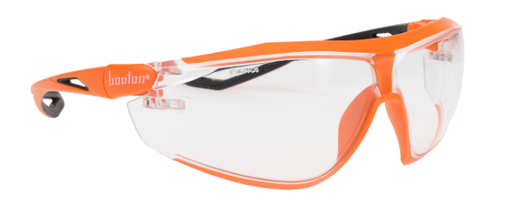 [EP-250-15-0520] ECO Series™ Bio-Based Full Frame Safety Glasses with Orange Frame, Clear Lens 