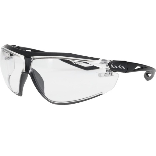 [EP-250-15-5020] ECO Series™ Bio-Based Full Frame Safety Glasses with Black Frame, Clear Lens and Anti-Scratch / Anti-Fog Coating