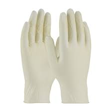 [A-305PF] Natural Rubber Latex, Powder-Free, Industrial-Grade, Natural Color, 5-Mil, Textured Fingertips, 9.5-Inch Disposable Gloves