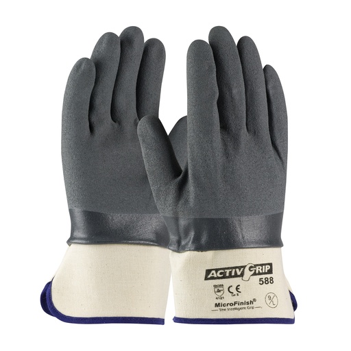 [A-56-AG588] ActivGrip™ Nitrile Coated Glove with Cotton Liner and MicroFinish Grip - Safety Cuff