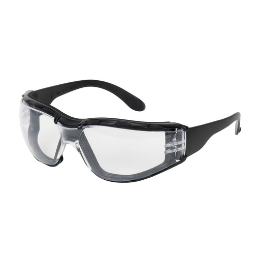 [EP-250-01-F020] Bouton® Optical Zenon Z12™ Foam Rimless Safety Glasses with Black Temple, Clear Lens, Foam Padding and Anti-Scratch / Anti-Fog Coating