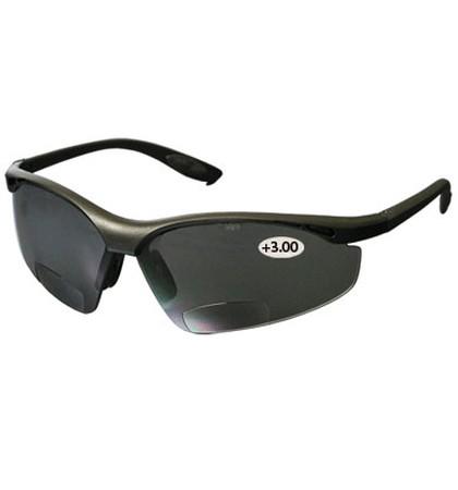 [EP-250-25-0130] Bouton® Optical Mag Readers™ Semi-Rimless Safety Readers with Black Frame, Gray Lens and Anti-Scratch Coating - +3.00 Diopter