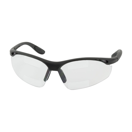 [EP-250-25-1515] [EP-250-25-1515] Bouton® Optical Double Mag Readers™ Semi-Rimless Safety Readers with Black Frame, Clear Lens and Anti-Scratch / Anti-Fog Coating - Dual +1.50 Diopter