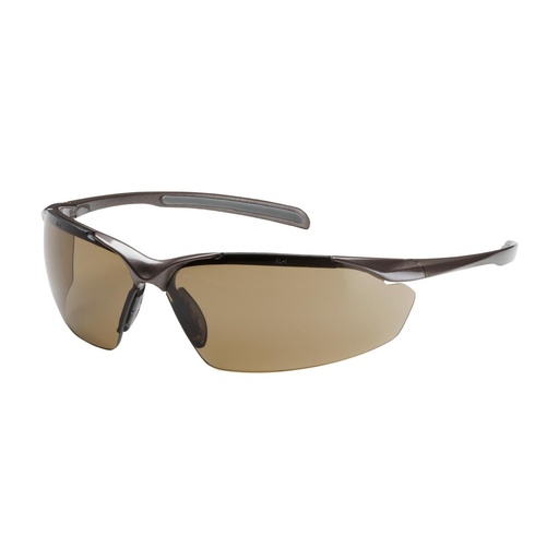 [EP-250-33-1024] Bouton® Optical Commander™ Semi-Rimless Safety Glasses with Gloss Bronze Frame, Brown Lens and Anti-Scratch / Anti-Fog Coating