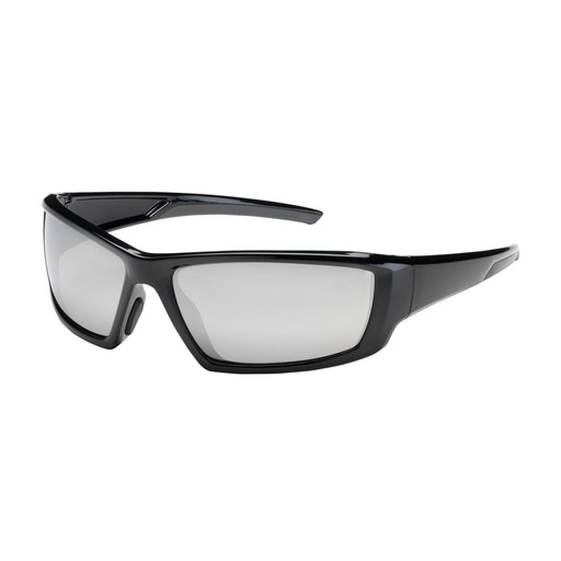 [EP-250-47-0005] Bouton® Optical Sunburst™ Full Frame Safety Glasses with Black Frame, Silver Mirror Plus Lens and Anti-Scratch / Anti-Reflective Coating