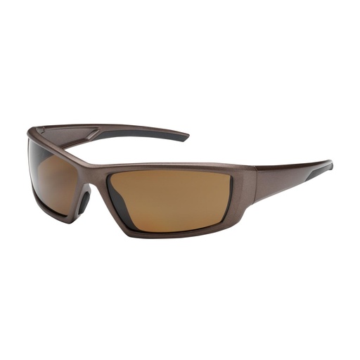 [EP-250-47-1042] Bouton® Optical Sunburst™ Full Frame Safety Glasses with Brown Frame, Polarized Brown Lens and Anti-Scratch / Anti-Fog Coating
