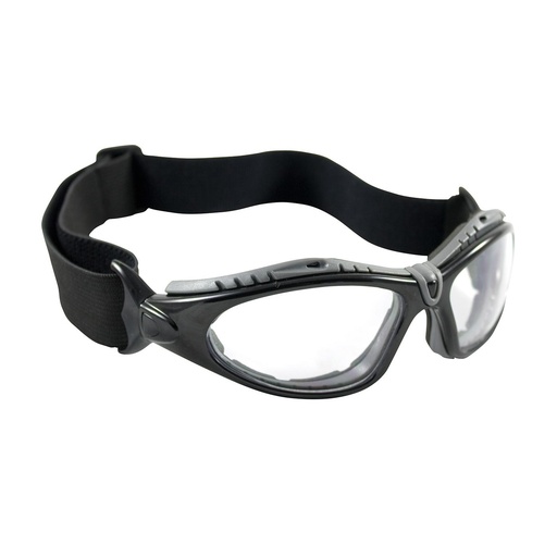 [EP-250-50-0520] Bouton® Optical Fuselage™ Full Frame Safety Glasses with Black Frame, Foam Padding, Clear Lens and Anti-Scratch / FogLess® 3Sixty™ Coating