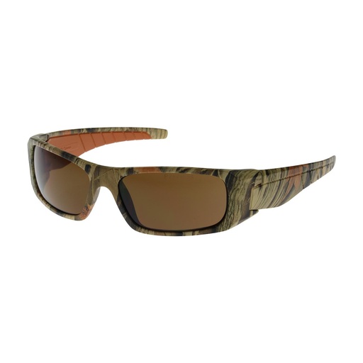 [EP-250-53-1024] Bouton® Optical Squadron™ Full Frame Safety Glasses with Camouflage Frame, Brown Lens and Anti-Scratch / Anti-Fog Coating