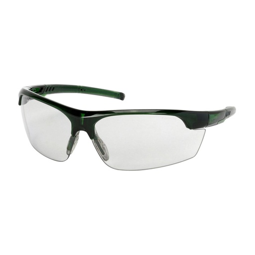 [EP-250-58-0551] Bouton® Optical Xtricate-C™ Semi-Rimless Safety Glasses with Green Frame, Light Gray Lens and FogLess® 3Sixty™ Coating