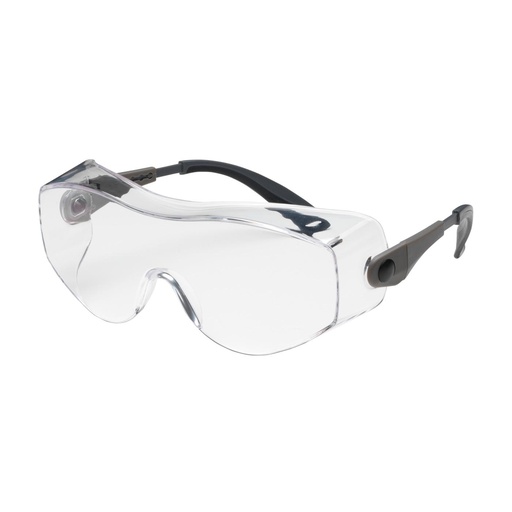 [EP-250-98-0000] Bouton® Optical OverSite™ OTG Rimless Safety Glasses with Black / Gray Temple, Clear Lens and Anti-Scratch Coating