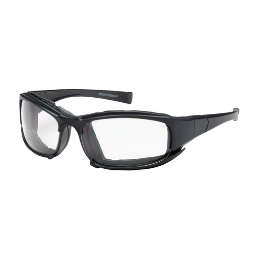 [EP-250-CE-10090] Bouton® Optical Cefiro™ Full Frame Safety Glasses with Black Frame, Rubber Foam Padding, Clear Lens and Anti-Scratch / Anti-Fog Coating